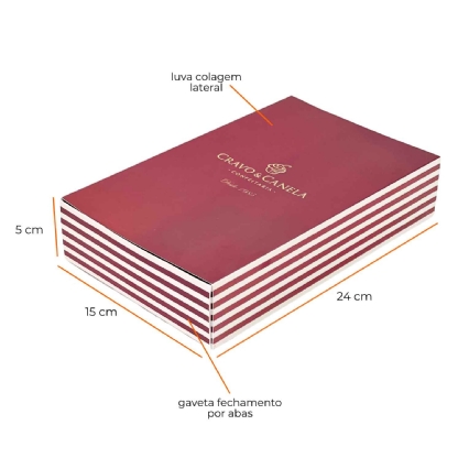 Embalagem Gaveta Multiuso (24 x 15 x 5 cm) Personalizada