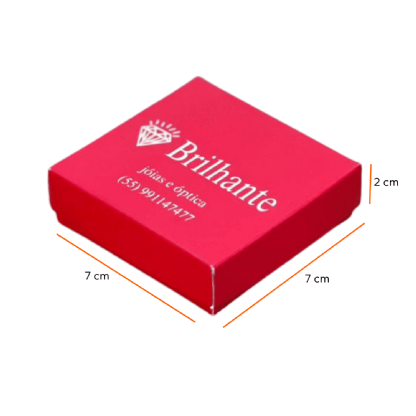 Embalagem Tampa e Fundo para Semi Joias (7 x 7 x 2 cm) Personalizado