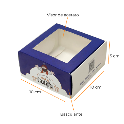 Embalagem Multiuso para Doces e Salgados (15,5 x 15,5 x 5 cm) Personalizada