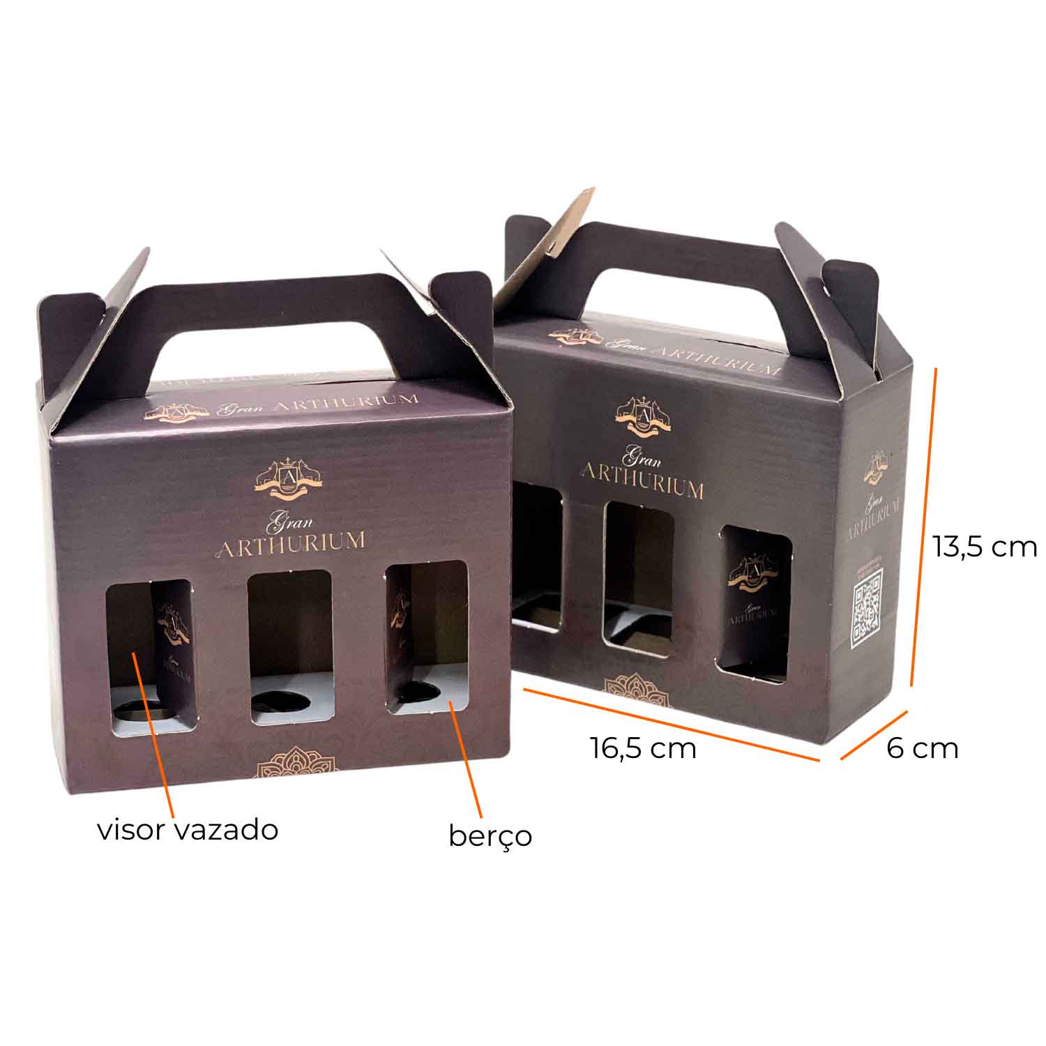 Embalagem Maleta Empastada para Kit de Garrafas (16,5 x 6 x 13,5 cm) Personalizada
