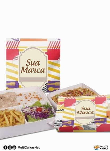 Embalagem para Marmita Executiva Premium (23 x 23 x 5 cm) Personalizada