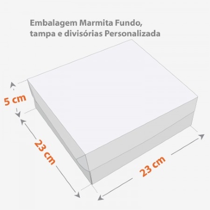 Embalagem para Marmita Executiva Premium (23 x 23 x 5 cm) Personalizada