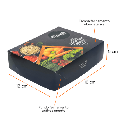 Embalagem para Marmita Executiva M (18 x 12 x 5 cm) Personalizada