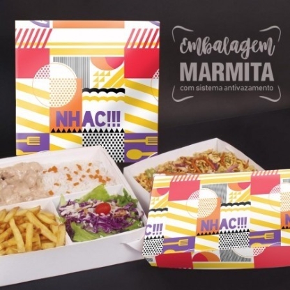 Embalagem para Marmita Executiva Premium (23 x 23 x 5 cm) Personalizada