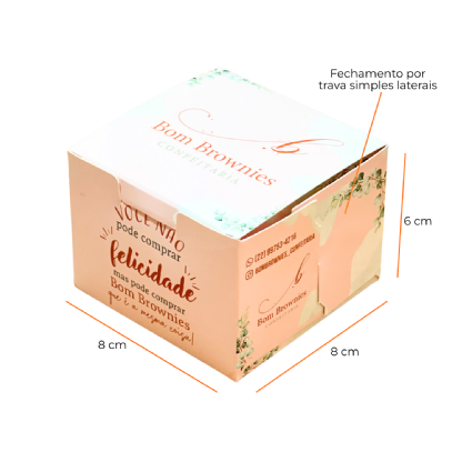 Embalagem Multiuso para Doces (8 x 8 x 6 cm) Personalizada