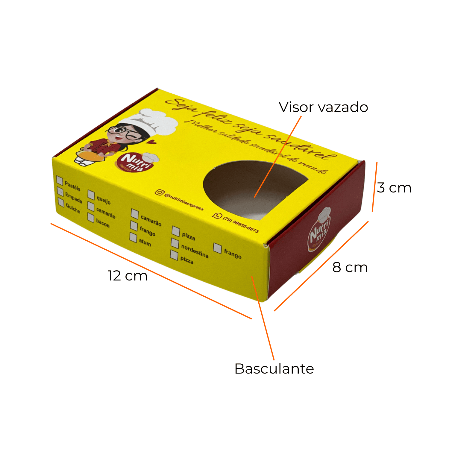 Embalagem Multiuso para Doces (12 x 8 x 3 cm) Personalizado