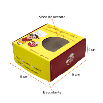 Embalagem Multiuso para Doces (9 x 9 x 4 cm) Personalizado