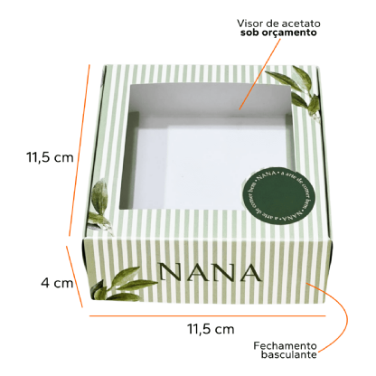 Embalagem Multiuso para Doces (11,5 x 11,5 x 4 cm) Personalizada