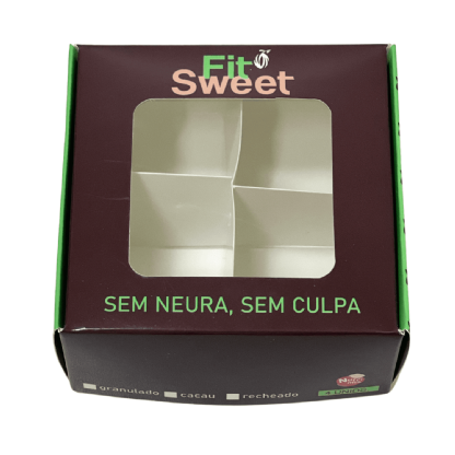 Embalagem Multiuso Para Doces C/ Visor Vazado (9 x 9 x 4 cm) Personalizado