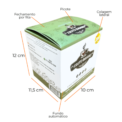 Embalagem para Cafe Drip Coffee (10 x 11,5 x 12 cm) Personalizada