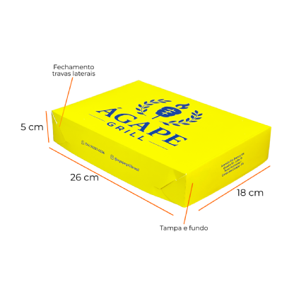 Embalagem para Marmita Executiva Premium (26 x 18 x 5 cm) Personalizada