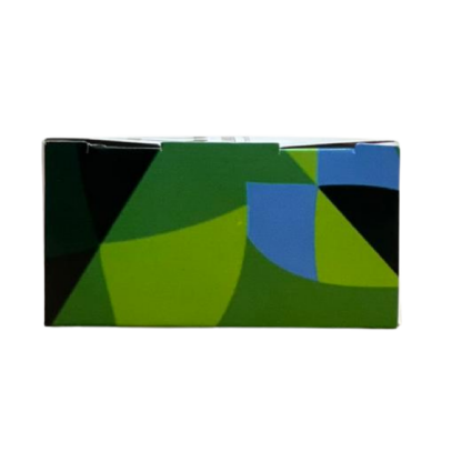 Parte traseira da embalagem para óculos personalizada com arte geométrica colorida â Multicaixasnet