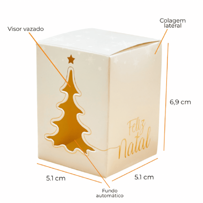 Embalagem para Vela (5,1 x 5,1 x 6,9 cm) Personalizada