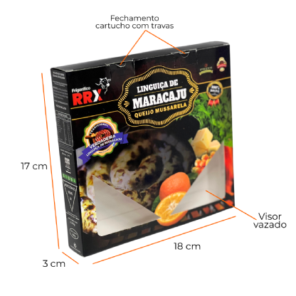 Embalagem Para Refrigeração de Linguiça (18 x 3 x 17 cm) Personalizado