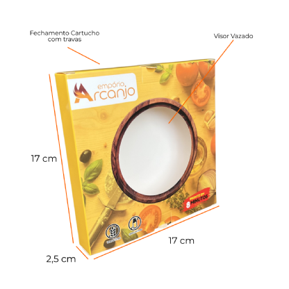 Embalagem para Pizza Refrigerada (17 x 2,5 x 17 cm) Personalizada