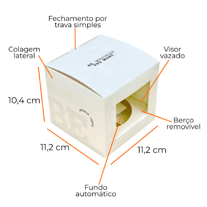 Embalagem para Vela (11,2 x 11,2 x 10,4 cm) Personalizada