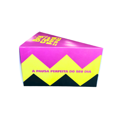 Embalagem Bolo Fatia c/ Berço (16,5 x 10 x 10 cm) Personalizada