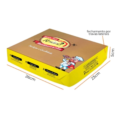 Embalagem para Marmita Executiva GG (26 x 23 x 5 cm) Personalizada