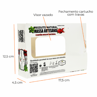 Embalagem Para Refrigeração de Massas (17,5 x 4,5 x 12,5 cm) Personalizada
