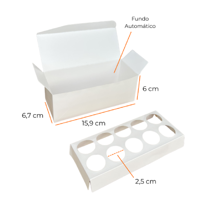 Embalagem para 10 Ampolas (15,9 x 6,7 x 6 cm) Personalizada