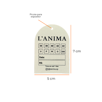 Tag para Roupa (5 x 7) Personalizada