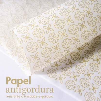 Papel Antigordura para Alimentos (30 x 34 cm) Linha Gold – 500 folhas