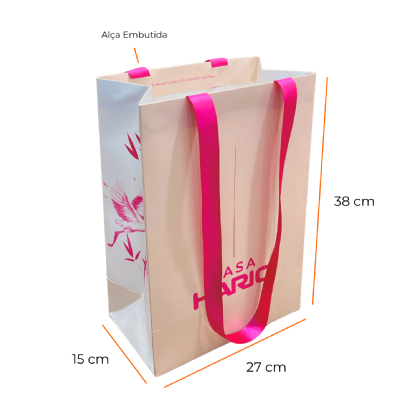 Sacola Papel Triplex 250g (27 x 15 x 38 cm) Personalizada