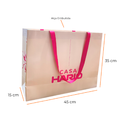 Sacola Papel Triplex 250g (45 x 15 x 35 cm) Personalizada