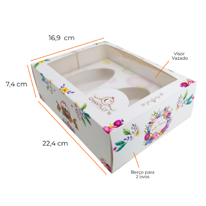 Embalagem Gaveta Ovo de Páscoa (22,4 x 16,9 x 7,4cm ) Personalizada