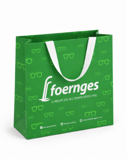 Sacola de Papel Premium P2 (25 x 10 x 24 cm) Personalizada