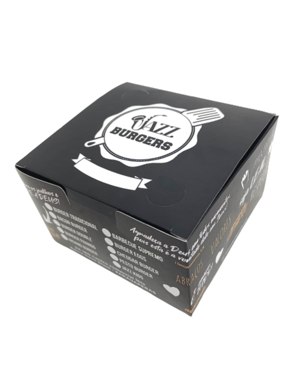 Embalagem Lanche Gourmet Empilhavel (11,5 x 11,5 x 7 cm) Personalizada