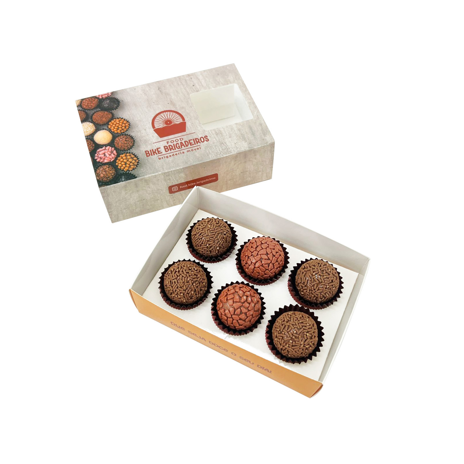 Embalagem Gaveta para 6 Brigadeiros (13 x 9 x 4 cm) Personalizada