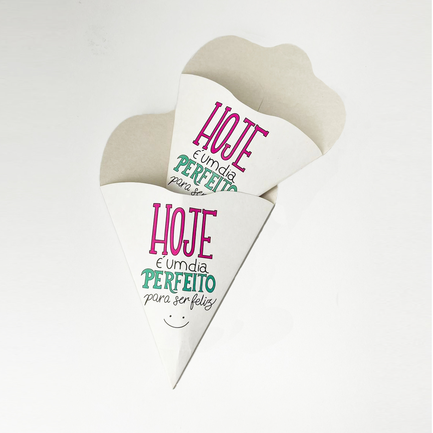 Embalagem Cone para Bubble Waffle, Crepe, Wrap (15,5 x 26 cm) Personalizado
