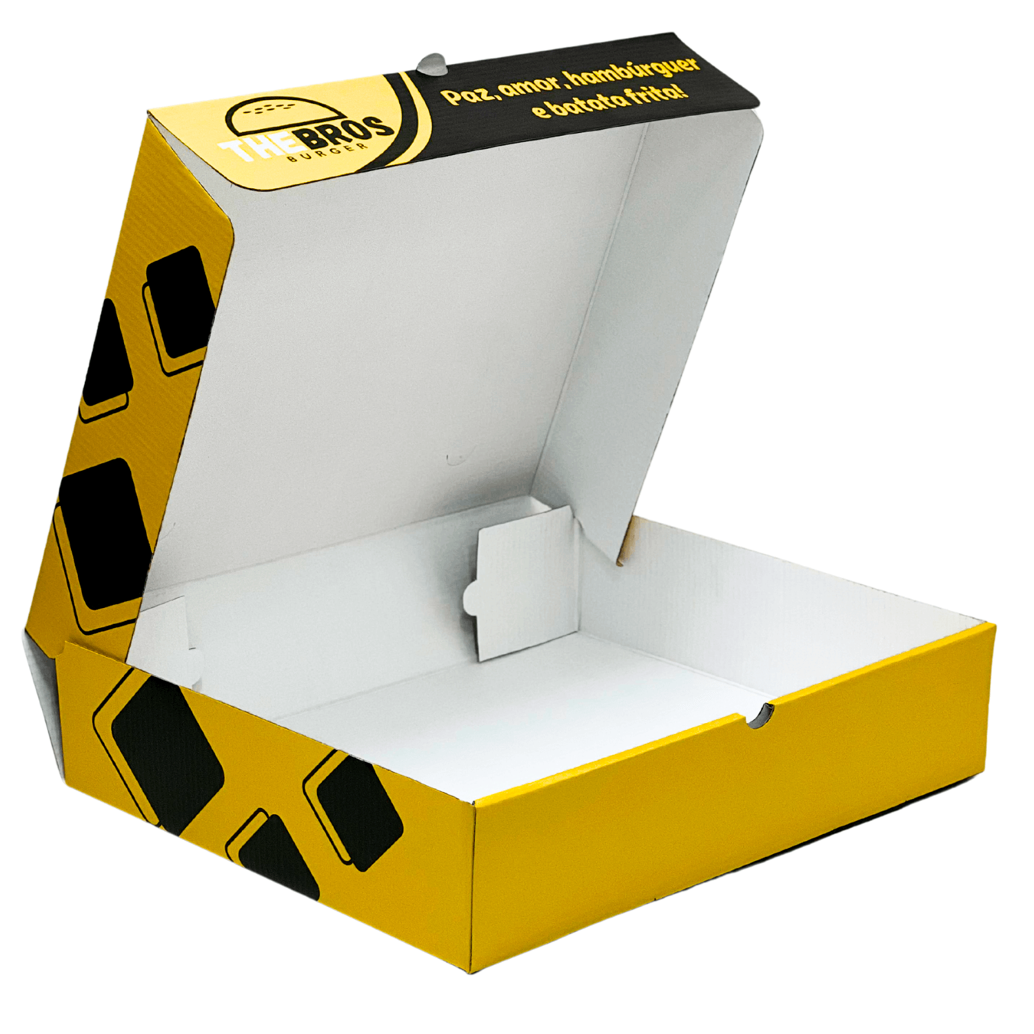 Caixa Pizza quadrada (35 x 30 x 8 cm) empastada e conjugada Personalizada