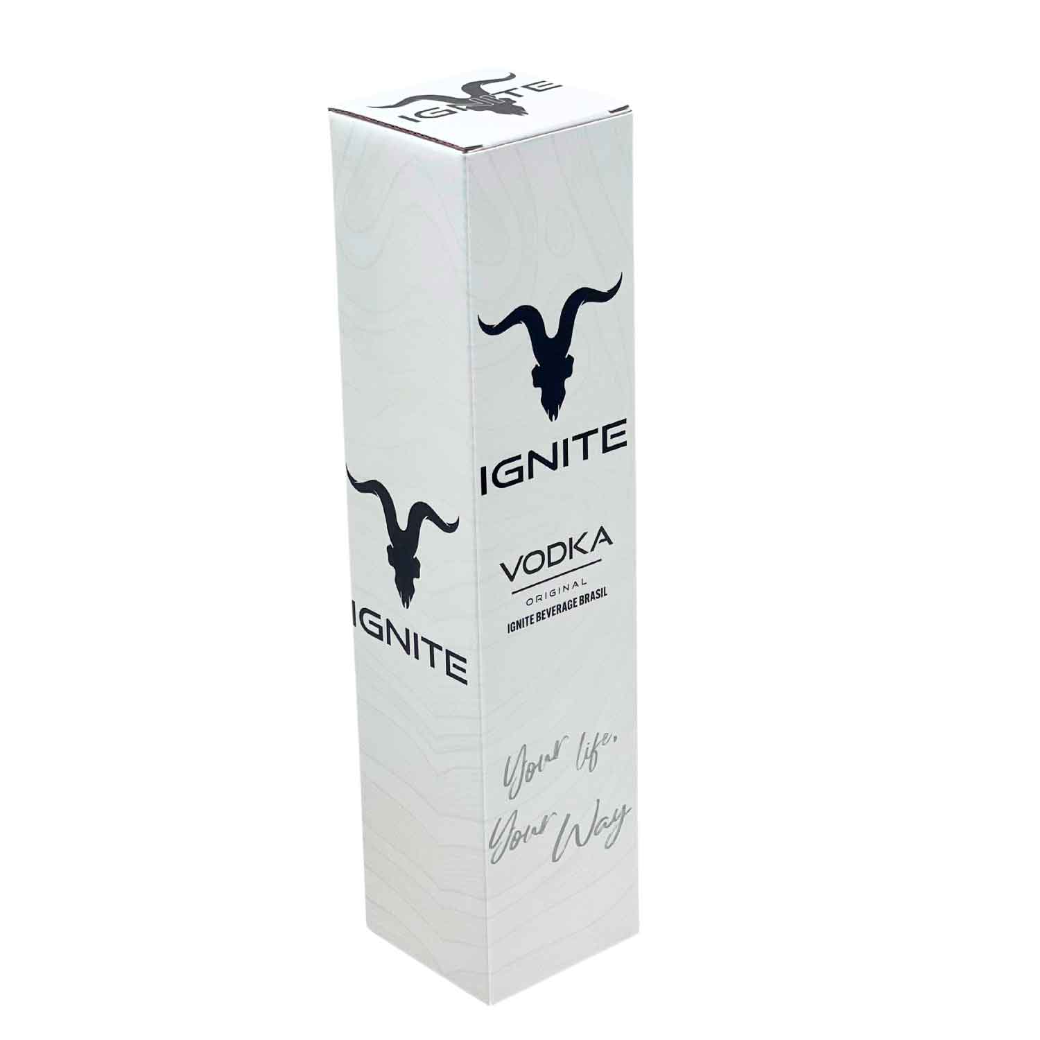 Embalagem Empastada para Garrafa de Vodka (8 x 8 x 35 cm) Personalizada