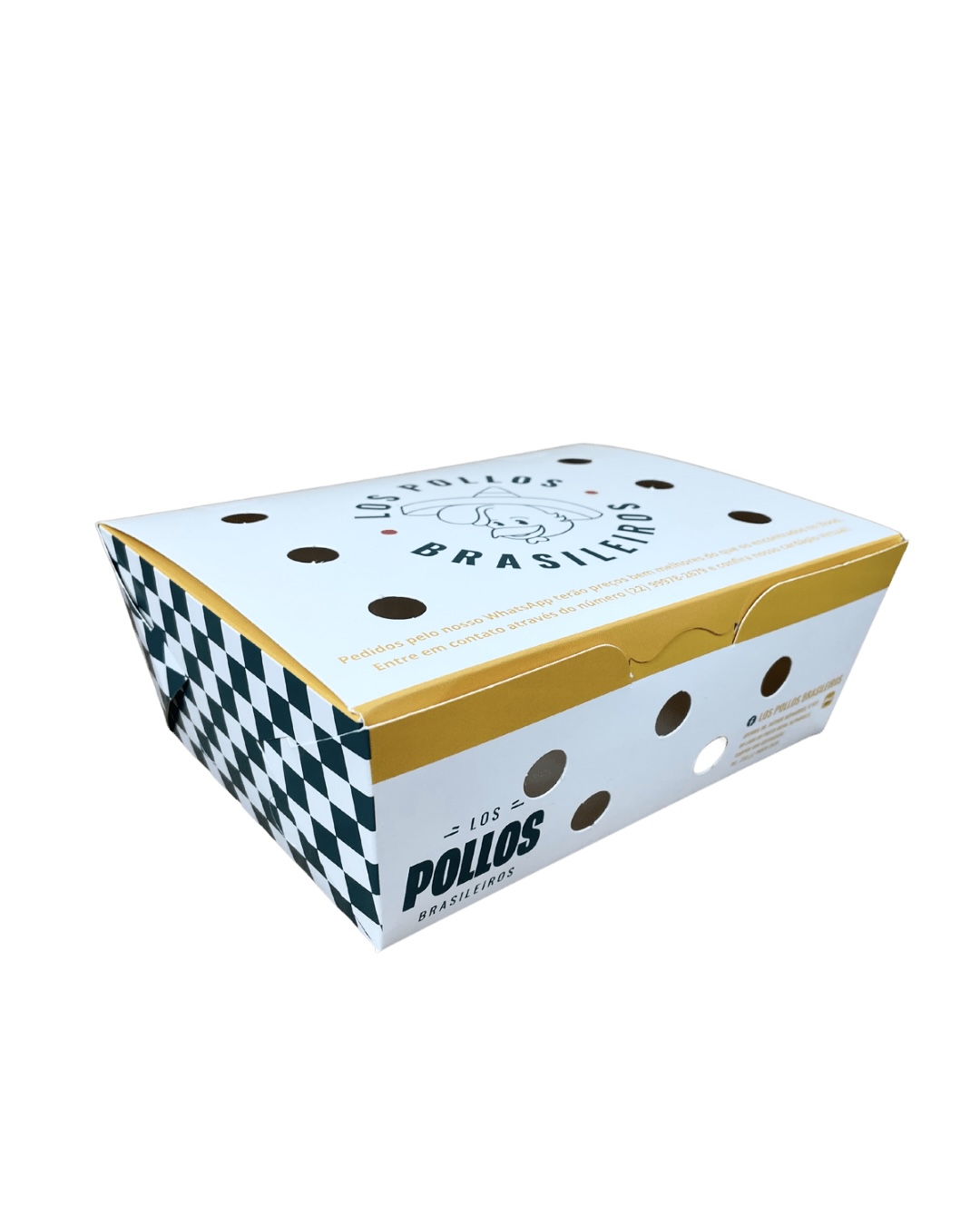 Embalagem para frituras e porções Delivery c/ respiros (17 x 12 x 8 cm) Personalizada