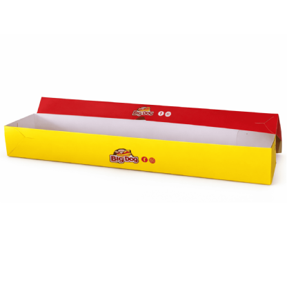 Embalagem Caixa Baguete Hot Dog (35 x 8 x 5 cm) c/ tampa Delivery Personalizada