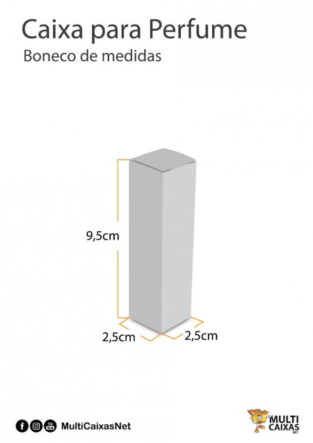 Embalagem para Perfume 10 e 15 ml (2,5 x 2,5 x 9,5 cm) - SEM IMPRESSÃO