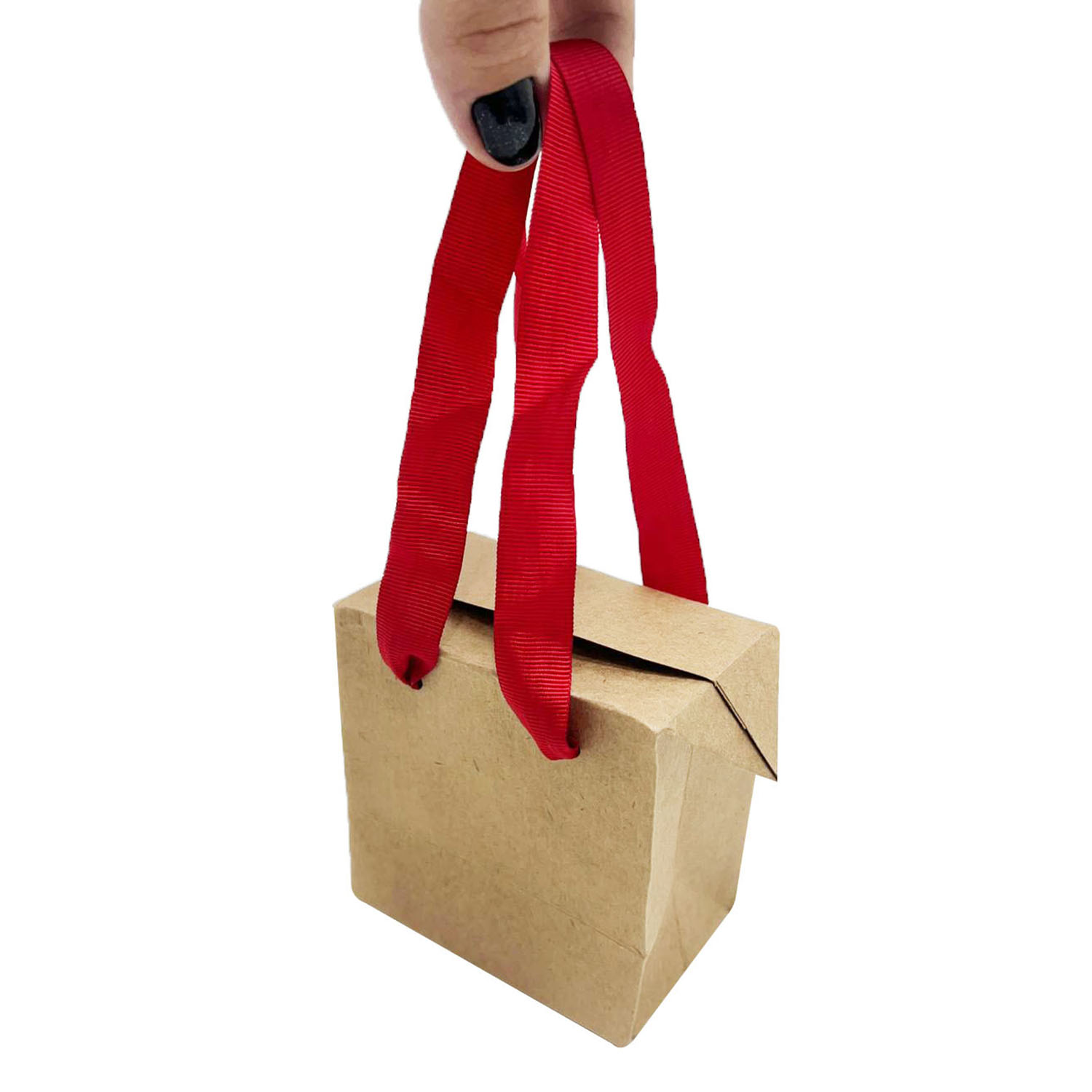 Caixa Sacola Kraft Mini (8 x 5 x 8 cm) - 50 Unidades