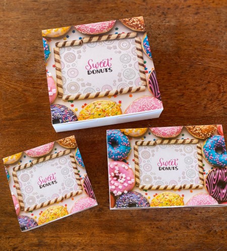 Embalagem para Donuts P (16,3 x 16,3 x 3,3 cm) Personalizada