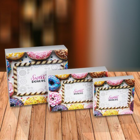 Embalagem para Donuts P (16,3 x 16,3 x 3,3 cm) Personalizada