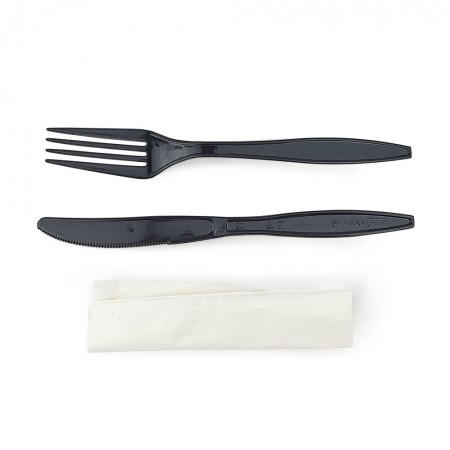 Kit Talher Garfo, Faca e Guardanapo Reforçado Master - 250 unidades