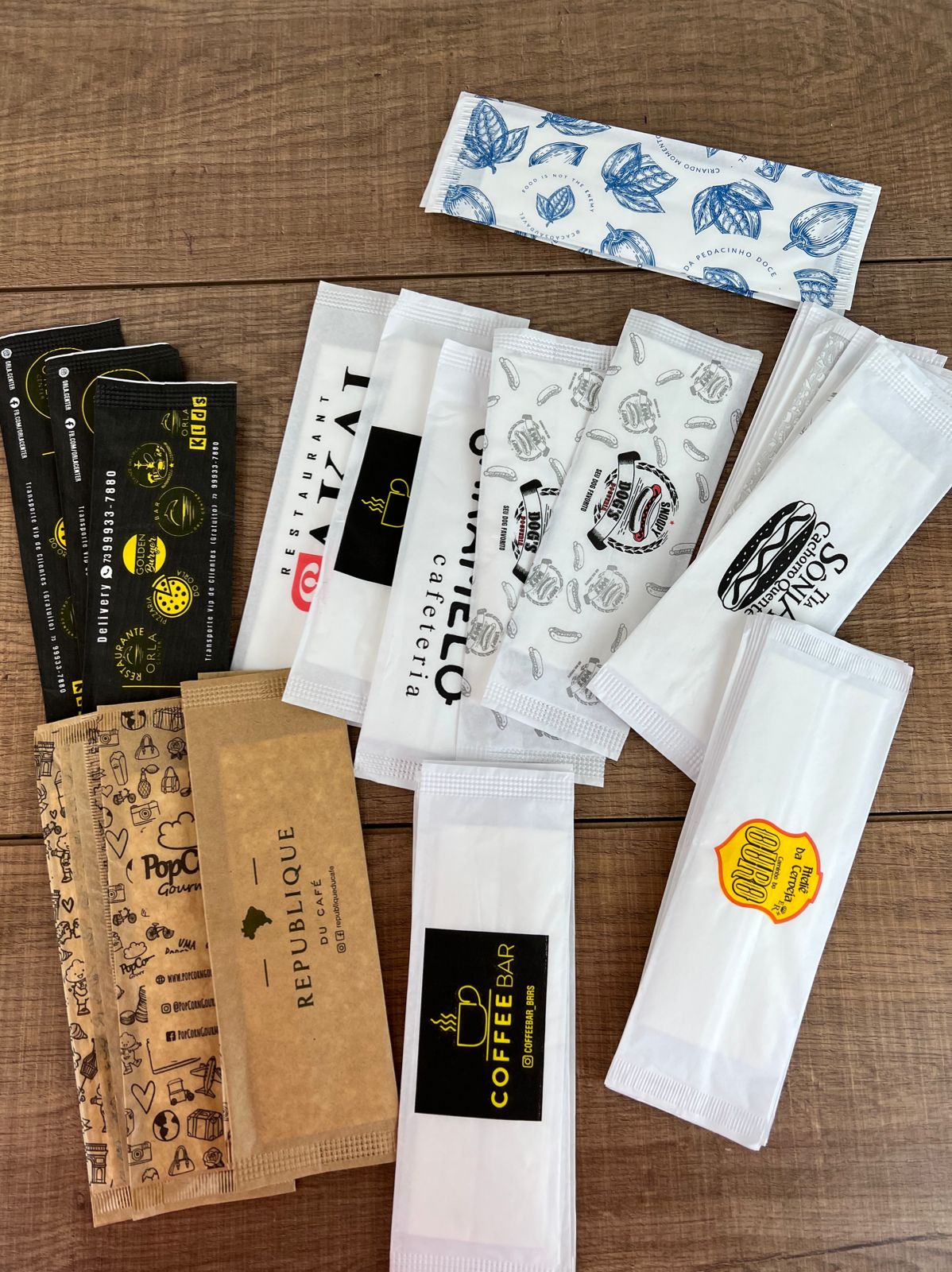 Guardanapo sachê (30 x 16 cm) 2 folhas simples Personalizado - 10 mil saches