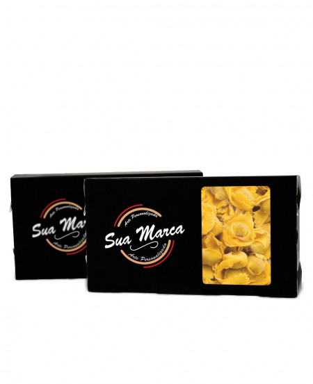Embalagem antivazamento p/ Massas c/ Visor Vazado (22 x 12 x 4 cm) Personalizada