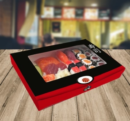 Embalagem para sushi, sashimi e combinados G Com Laminação (28x 20x 4,0cm) - 100 unidades