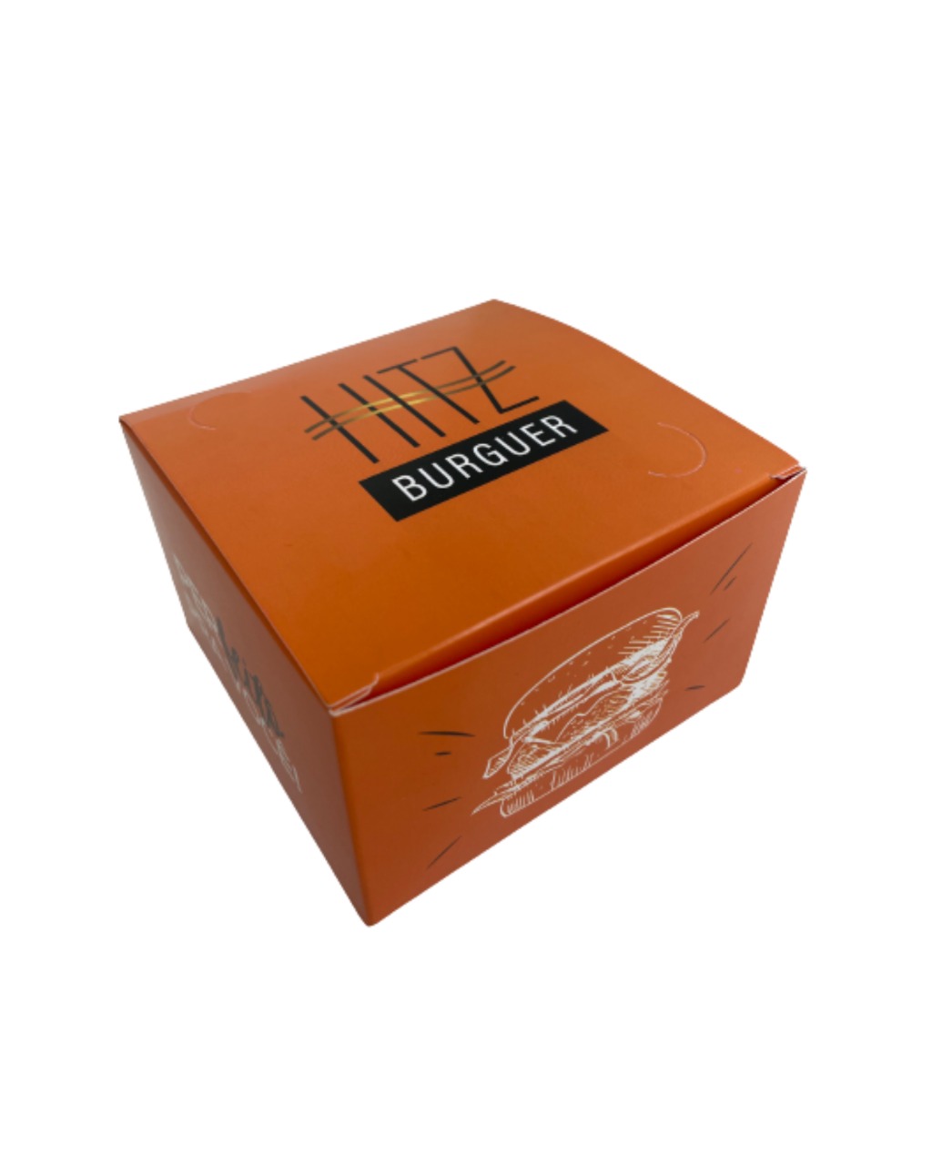 Embalagem Lanche Gourmet (12,4 x 12 x 7,6 cm) Personalizada
