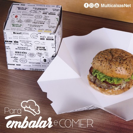 Embalagem Caixa Automática p/ Lanches, Caneca - 100 unidades
