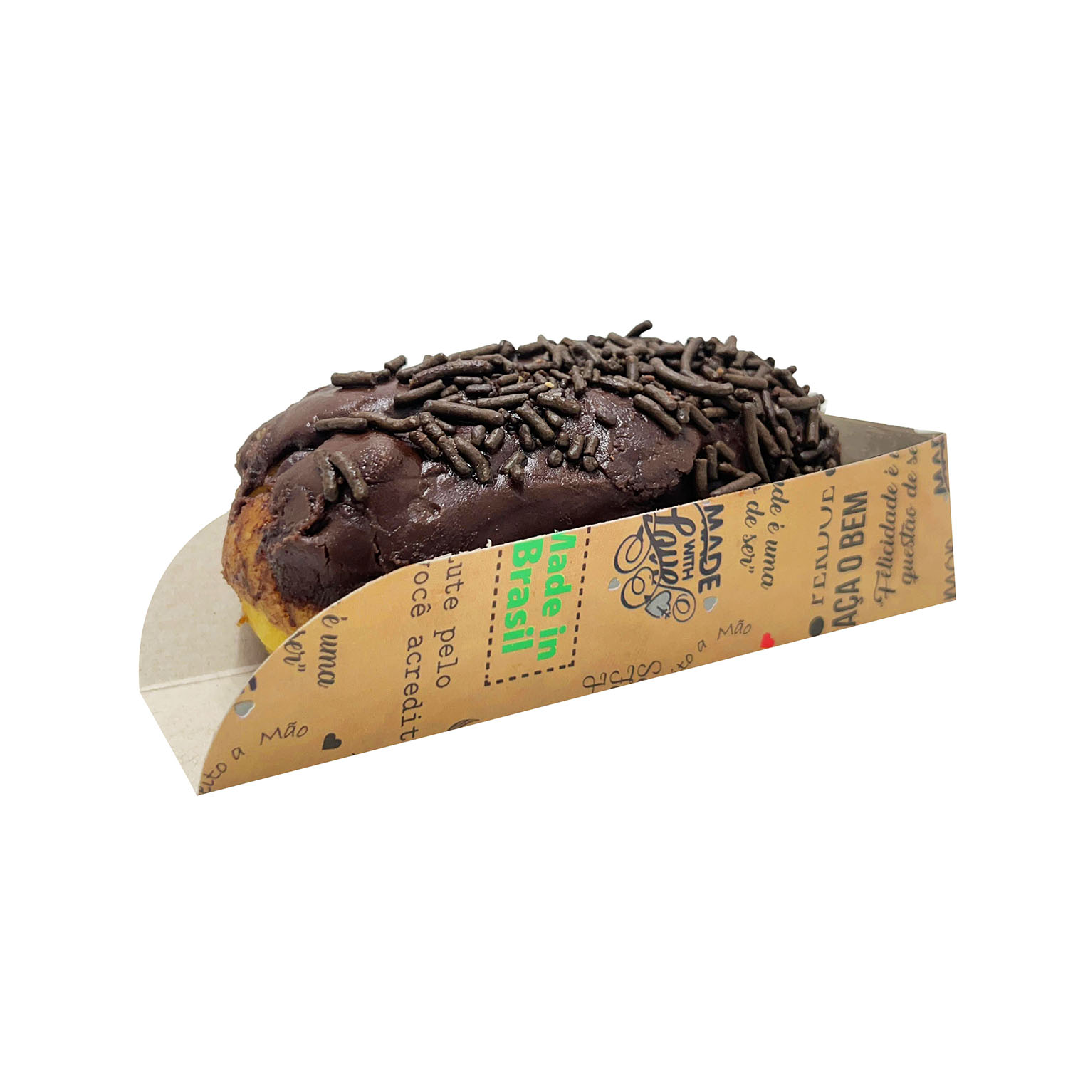 Embalagem p/ mini churros, bomba chocolate, Eclair (11 cm) - 100 unidades
