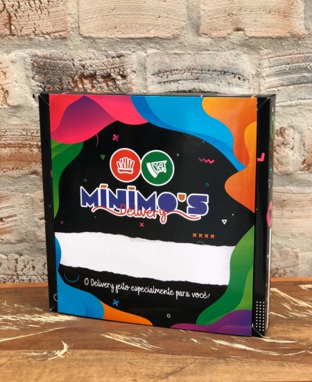 Embalagem para Delivery Plastificada (30 x 30 x 5 cm)c/ divisória e tampa removivel Personalizada