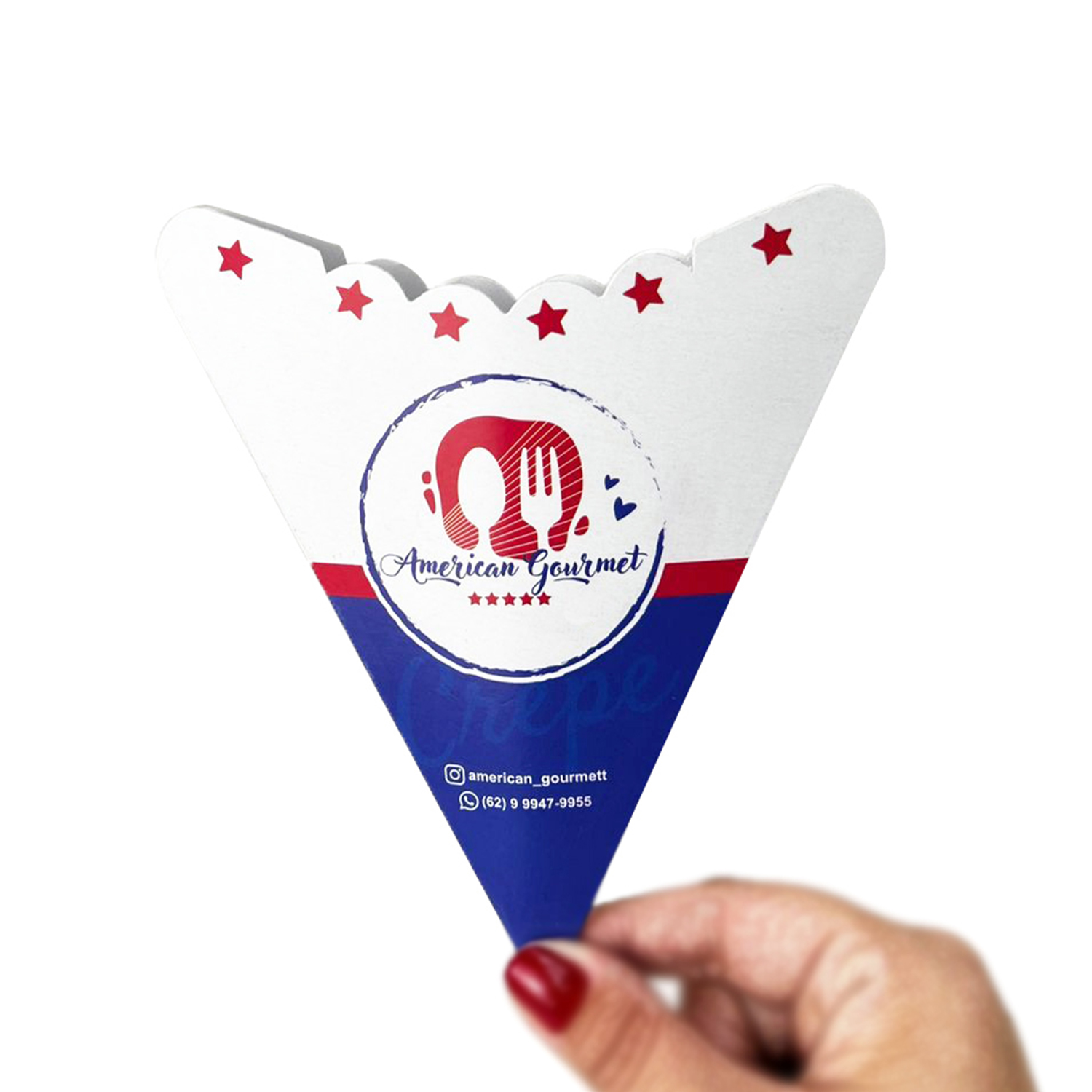 Embalagem Cone para Crepe (13 x 15 cm) Personalizado